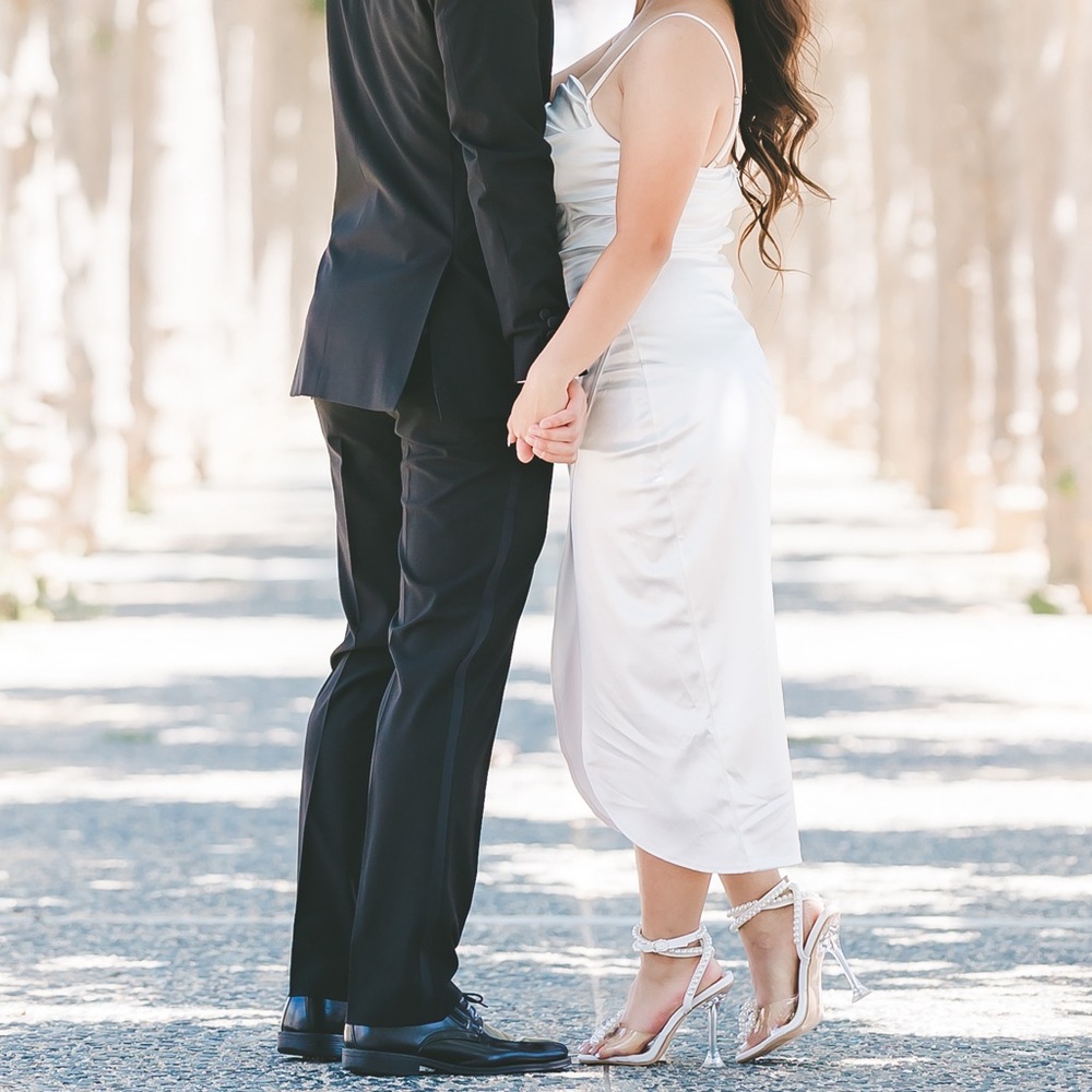White midi dress